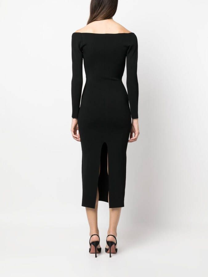 Roland Mouret Maxi-jurk met V-hals Zwart