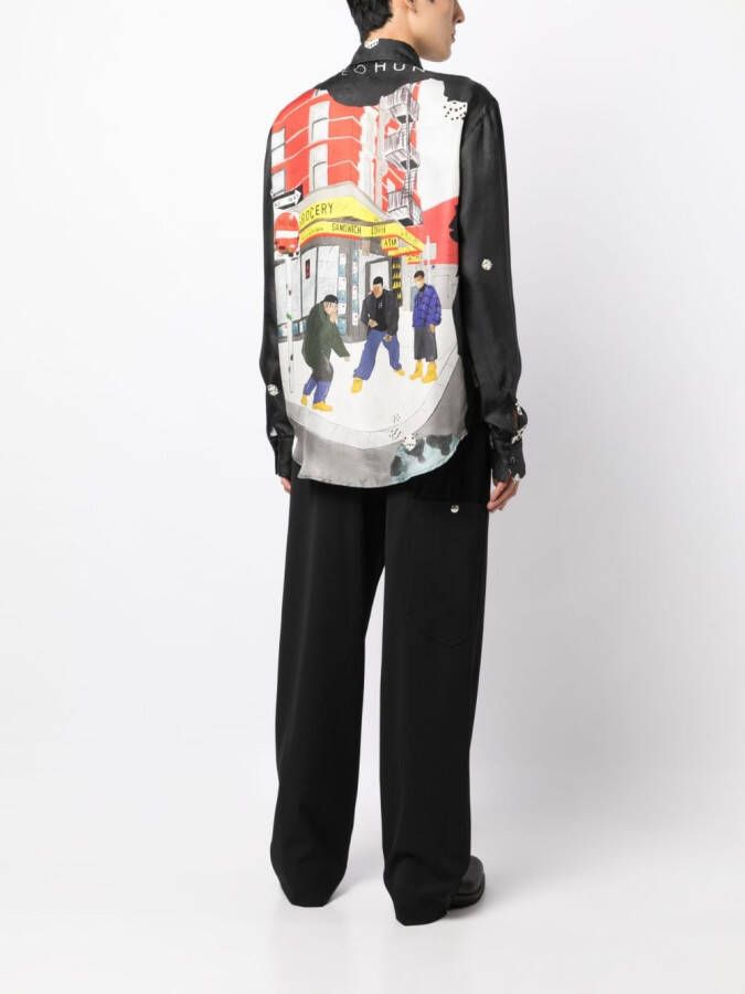 ROMEO HUNTE Satijnen blouse Zwart