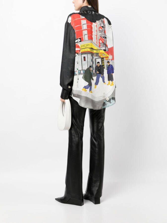 ROMEO HUNTE Satijnen blouse Zwart