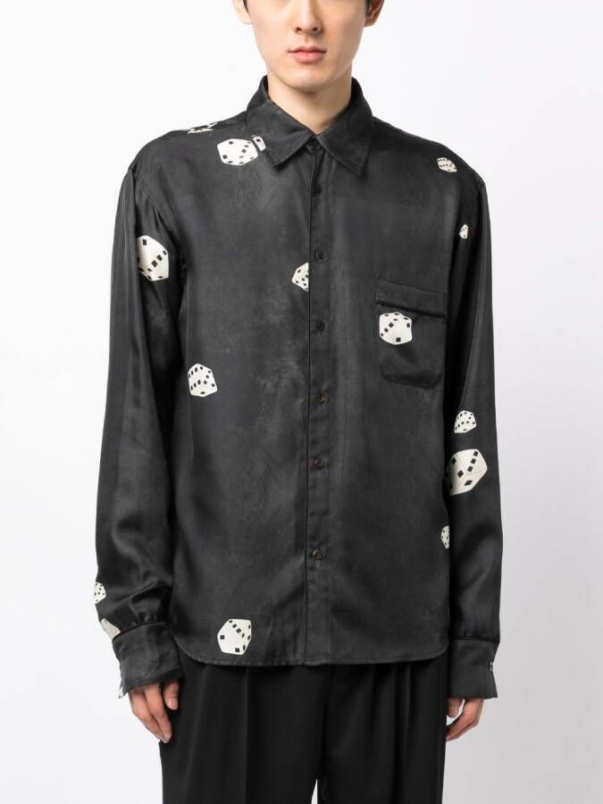 ROMEO HUNTE Satijnen blouse Zwart