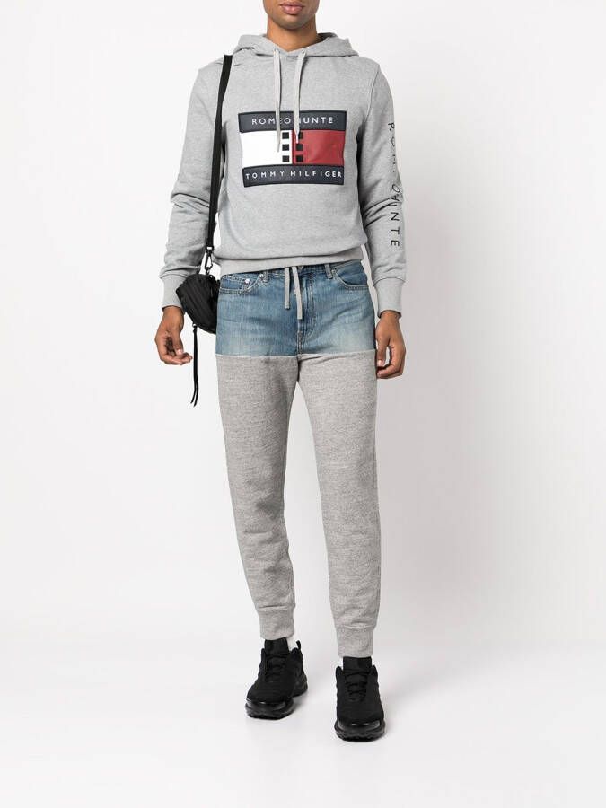 ROMEO HUNTE Broek met denim vlakken Grijs