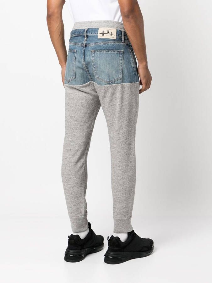 ROMEO HUNTE Broek met denim vlakken Grijs
