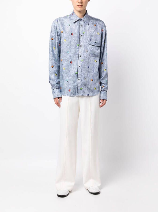 ROMEO HUNTE Gestreept shirt Blauw