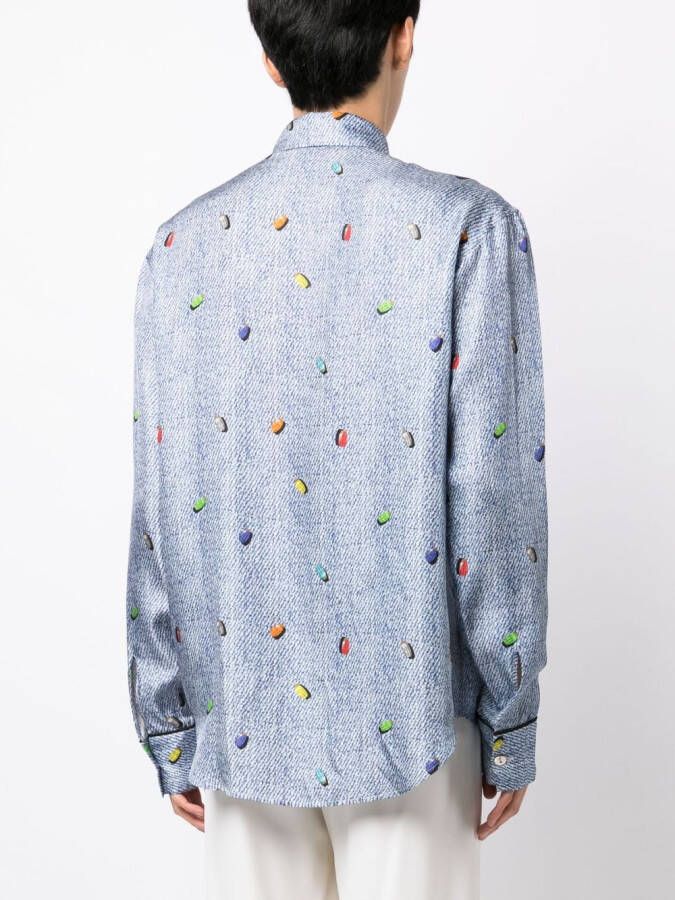 ROMEO HUNTE Gestreept shirt Blauw