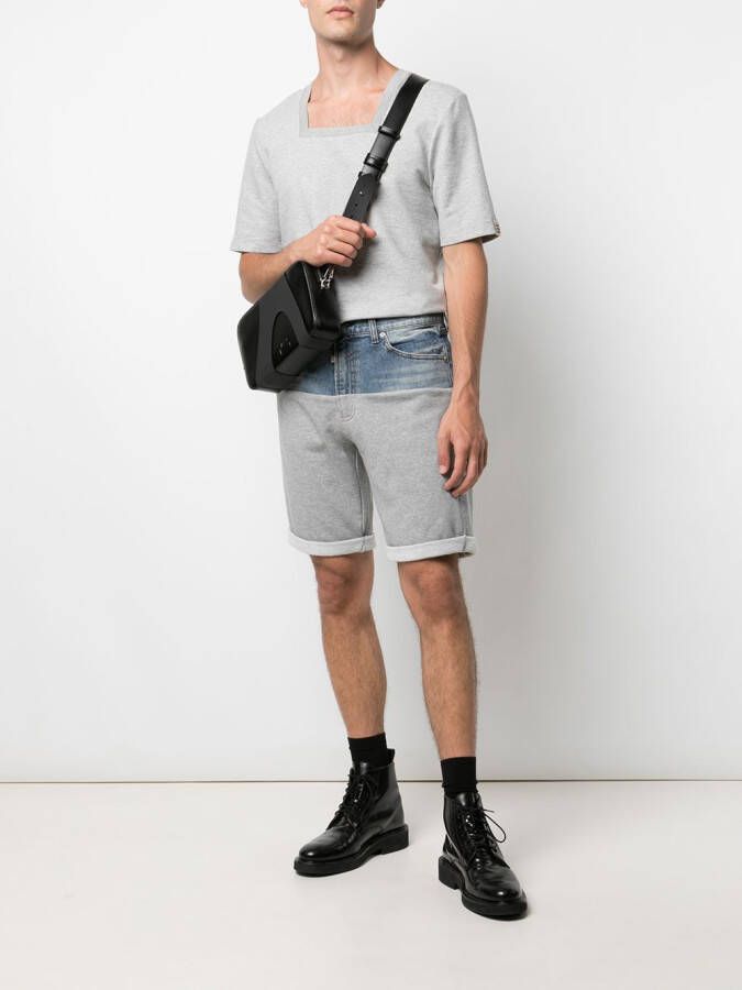 ROMEO HUNTE T-shirt met vierkante hals Grijs
