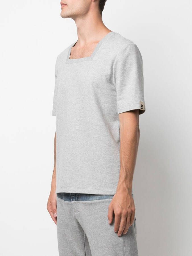 ROMEO HUNTE T-shirt met vierkante hals Grijs