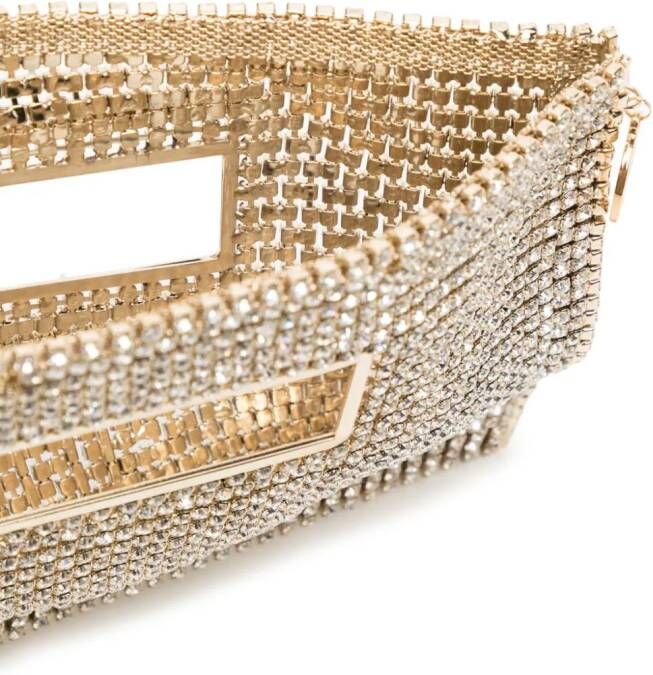 Rosantica Iside clutch verfraaid met kristallen Goud