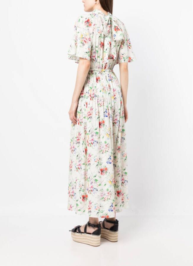 Rosetta Getty Maxi-jurk met bloemenprint Wit