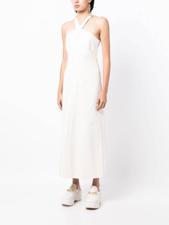 Rosetta Getty Maxi-jurk met halterdetail Wit