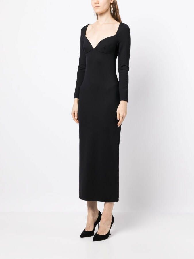 Rosetta Getty Maxi-jurk met lange mouwen Zwart