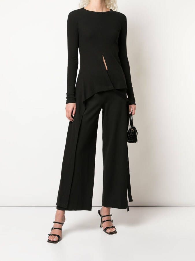 Rosetta Getty Pull-on cropped rechte broek Zwart