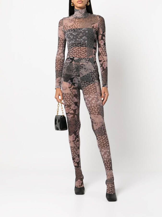 Rosetta Getty T-shirt met collageprint Grijs