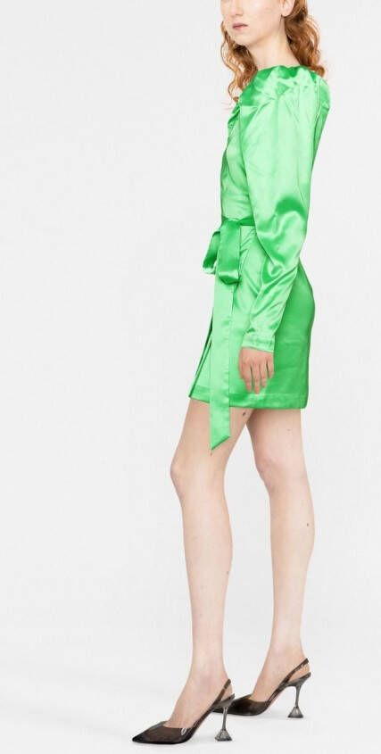 ROTATE BIRGER CHRISTENSEN Bridget satijnen wikkeljurk Groen