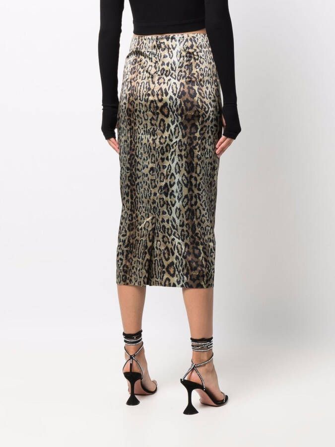 ROTATE BIRGER CHRISTENSEN Kokerrok met dierenprint Beige