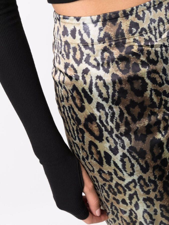 ROTATE BIRGER CHRISTENSEN Kokerrok met dierenprint Beige