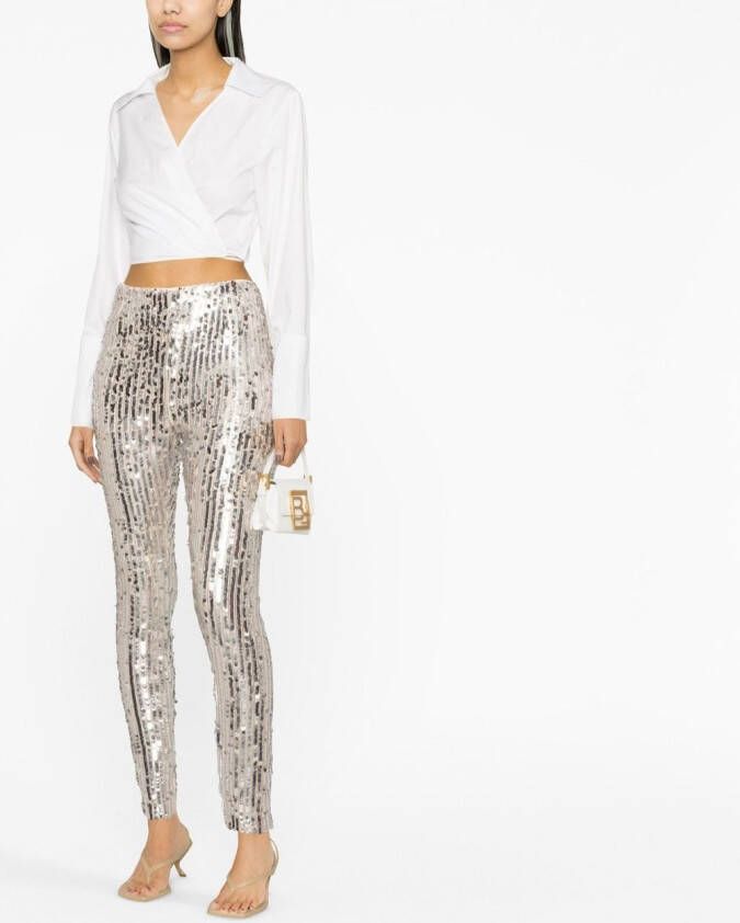 ROTATE BIRGER CHRISTENSEN Legging met pailletten Zilver