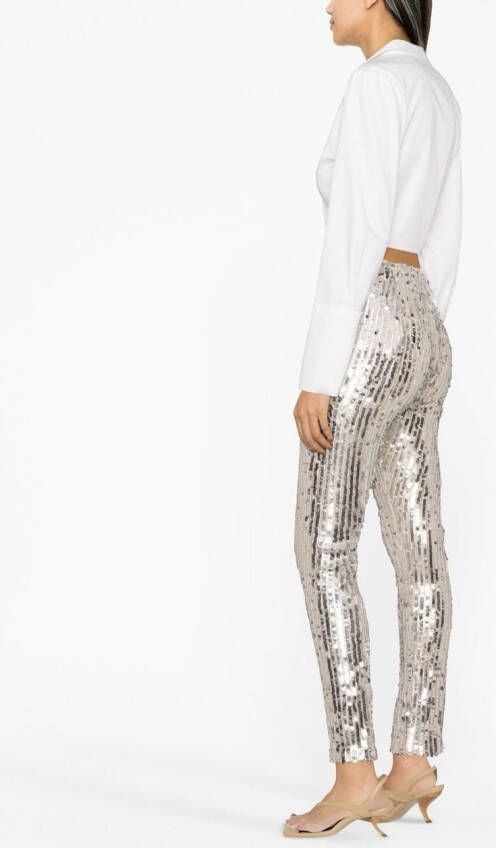 ROTATE BIRGER CHRISTENSEN Legging met pailletten Zilver