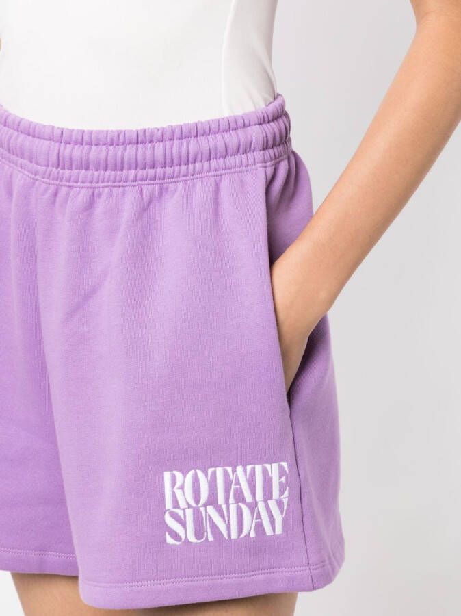 ROTATE BIRGER CHRISTENSEN logo-print cotton shorts Paars