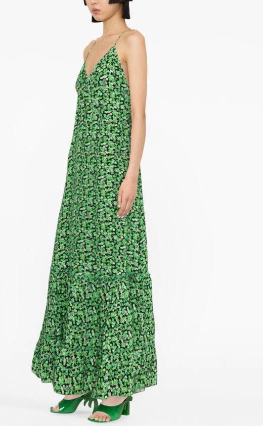 ROTATE BIRGER CHRISTENSEN Maxi-jurk met bloemenprint Groen