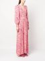 ROTATE BIRGER CHRISTENSEN Maxi-jurk met bloemjacquard Roze - Thumbnail 3