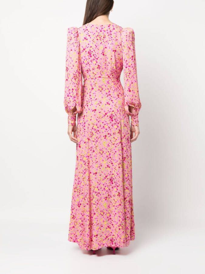 ROTATE BIRGER CHRISTENSEN Maxi-jurk met bloemjacquard Roze