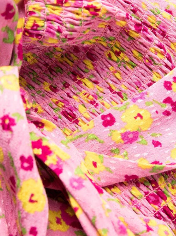 ROTATE BIRGER CHRISTENSEN Midi-jurk met bloemen jacquard Roze