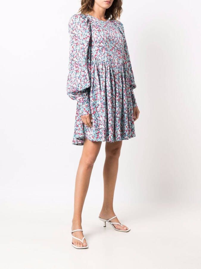 ROTATE BIRGER CHRISTENSEN Midi-jurk met bloemenprint Blauw