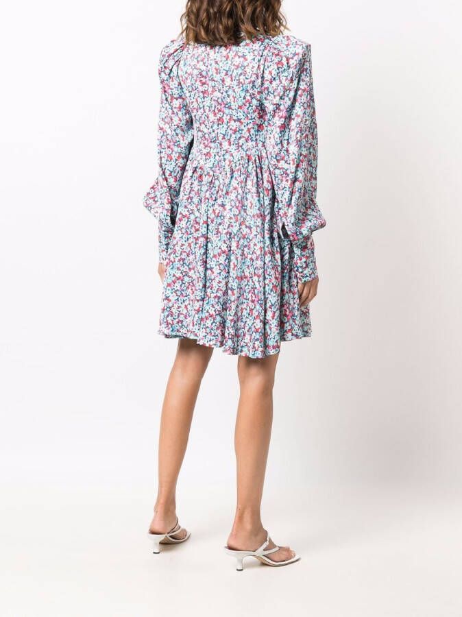ROTATE BIRGER CHRISTENSEN Midi-jurk met bloemenprint Blauw