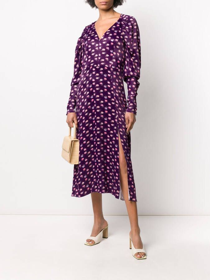 ROTATE BIRGER CHRISTENSEN Midi-jurk met print Paars
