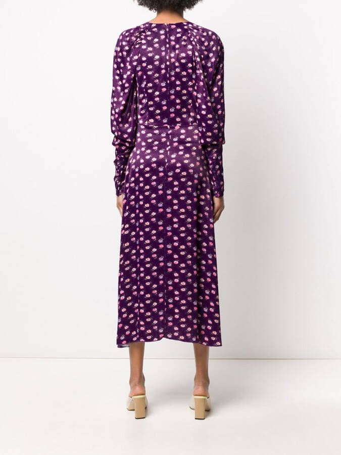 ROTATE BIRGER CHRISTENSEN Midi-jurk met print Paars