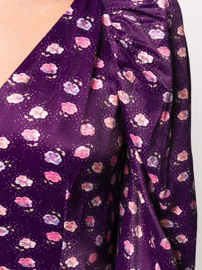 ROTATE BIRGER CHRISTENSEN Midi-jurk met print Paars