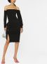 ROTATE BIRGER CHRISTENSEN Midi off-shoulder jurk Zwart - Thumbnail 2