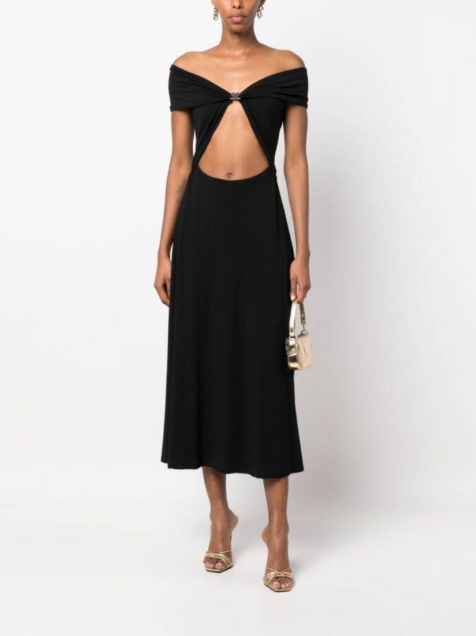ROTATE BIRGER CHRISTENSEN Off-shoulder jurk Zwart