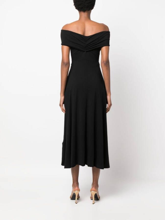 ROTATE BIRGER CHRISTENSEN Off-shoulder jurk Zwart