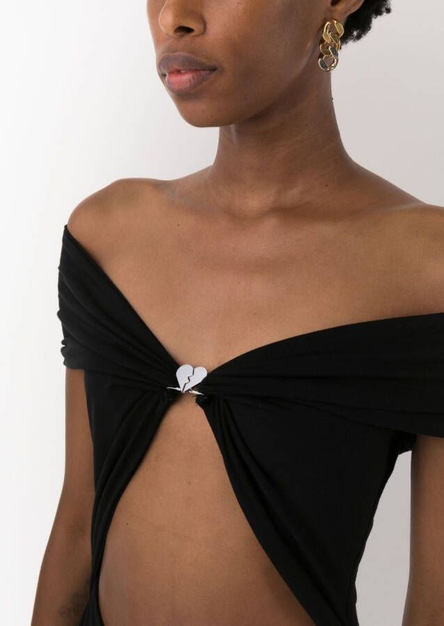 ROTATE BIRGER CHRISTENSEN Off-shoulder jurk Zwart