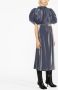 ROTATE BIRGER CHRISTENSEN Midi-jurk met pofmouwen Blauw - Thumbnail 3