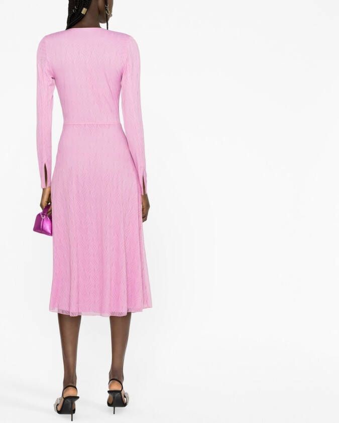 ROTATE BIRGER CHRISTENSEN Midi-jurk met V-hals Roze