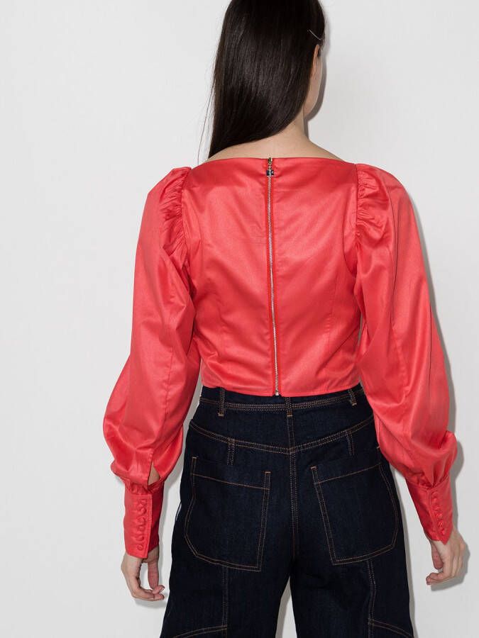 ROTATE BIRGER CHRISTENSEN Top met ruches Rood