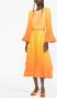 Rowen Rose Geplooide jurk Oranje - Thumbnail 2