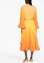 Rowen Rose Geplooide jurk Oranje - Thumbnail 3