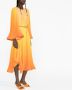 Rowen Rose Geplooide jurk Oranje - Thumbnail 4