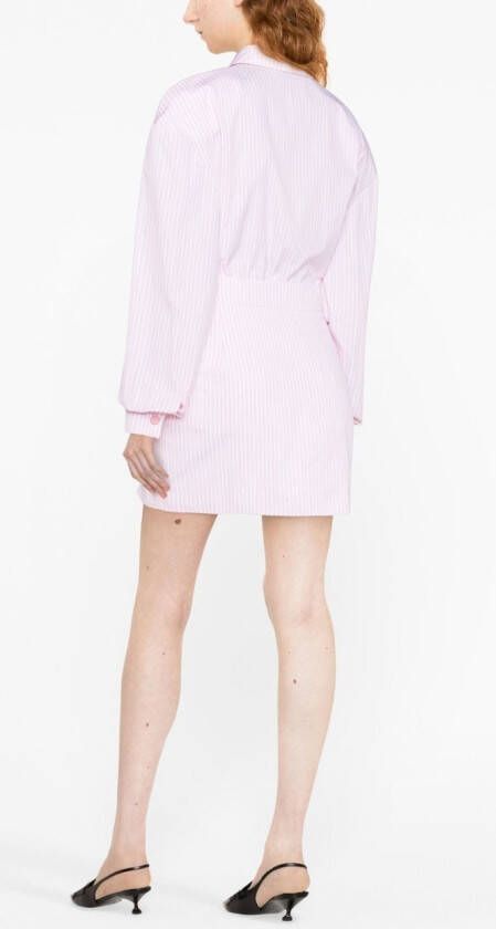 Rowen Rose Gestreepte mini-rok Roze