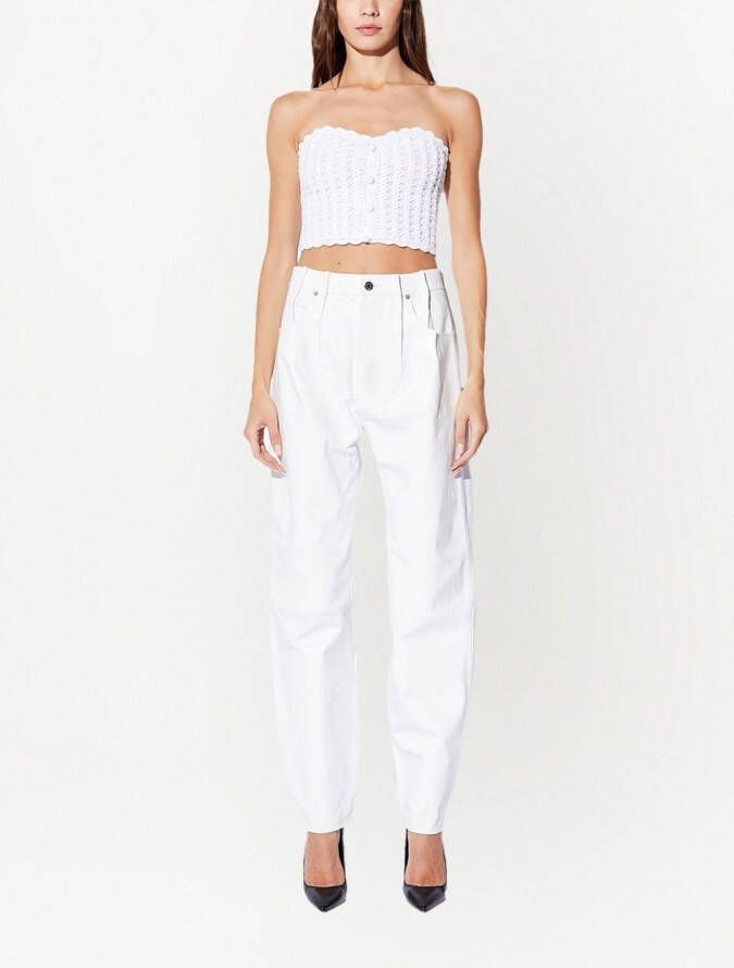 RTA Broek van lamsleer Wit