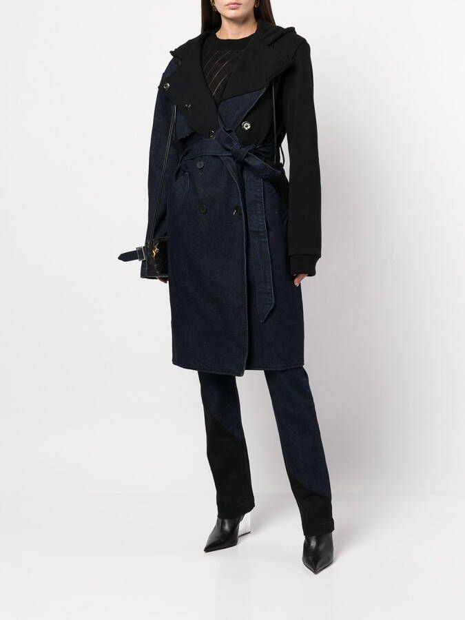 RTA Denim trenchcoat Zwart
