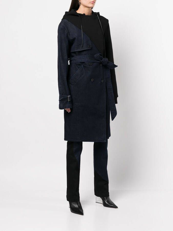 RTA Denim trenchcoat Zwart