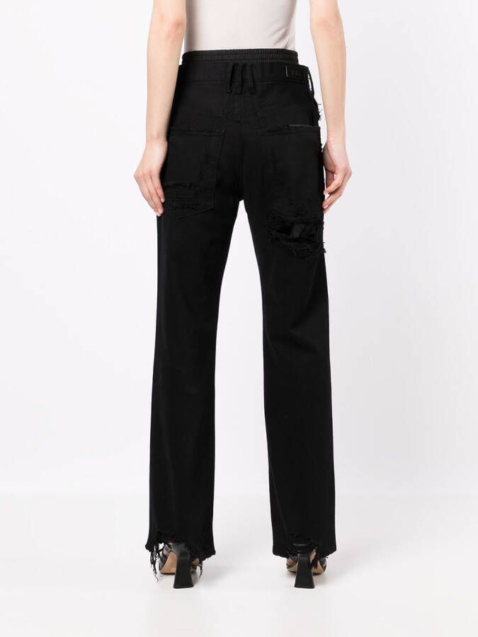 RTA Gerafelde jeans Zwart