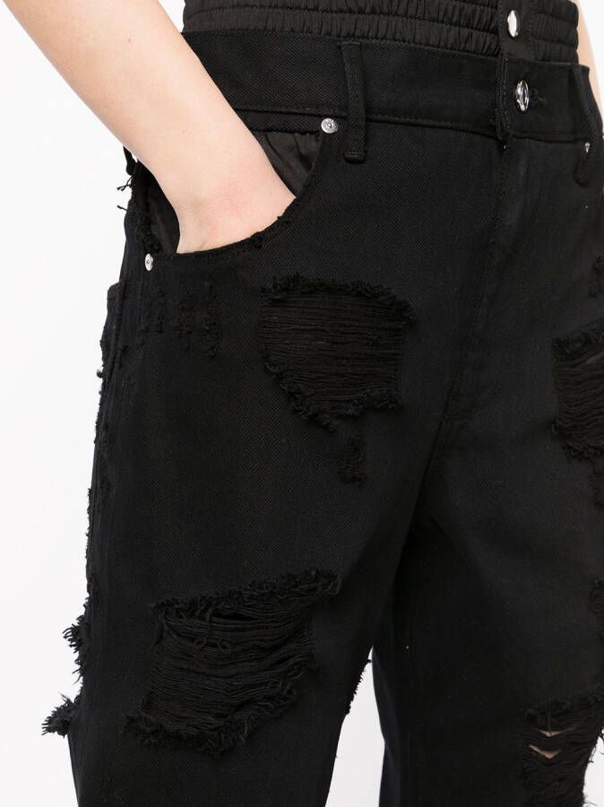 RTA Gerafelde jeans Zwart