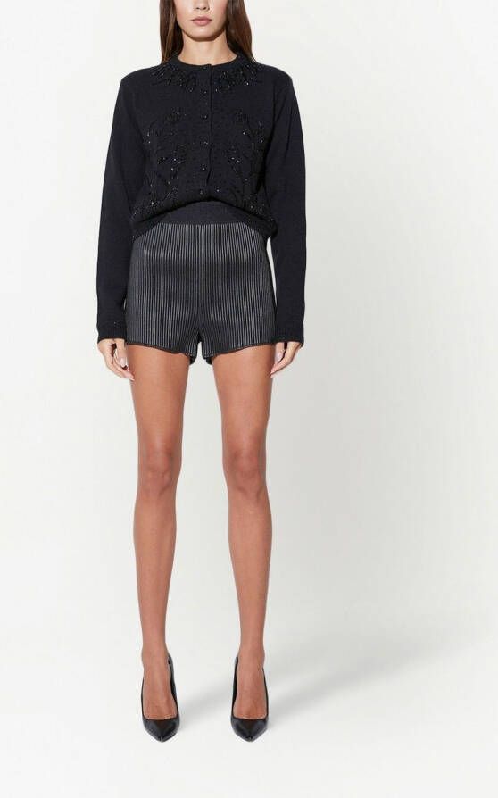 RTA Geribbelde shorts Zwart