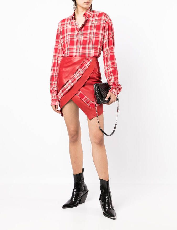 RTA Geruite blouse Rood