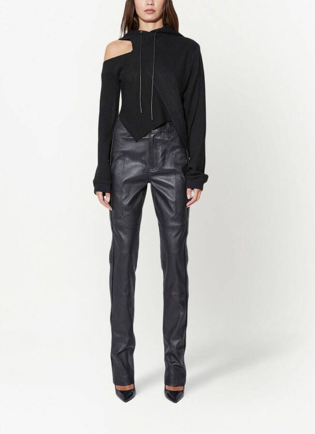 RTA Hoodie met open schouders Zwart